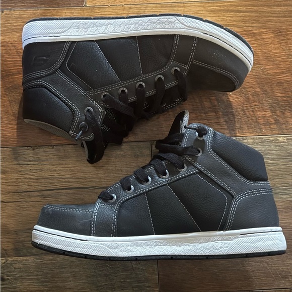 Skechers Black Steel Toe Memory Foam Work Shoes High Top Slip Resistant - Picture 11 of 13